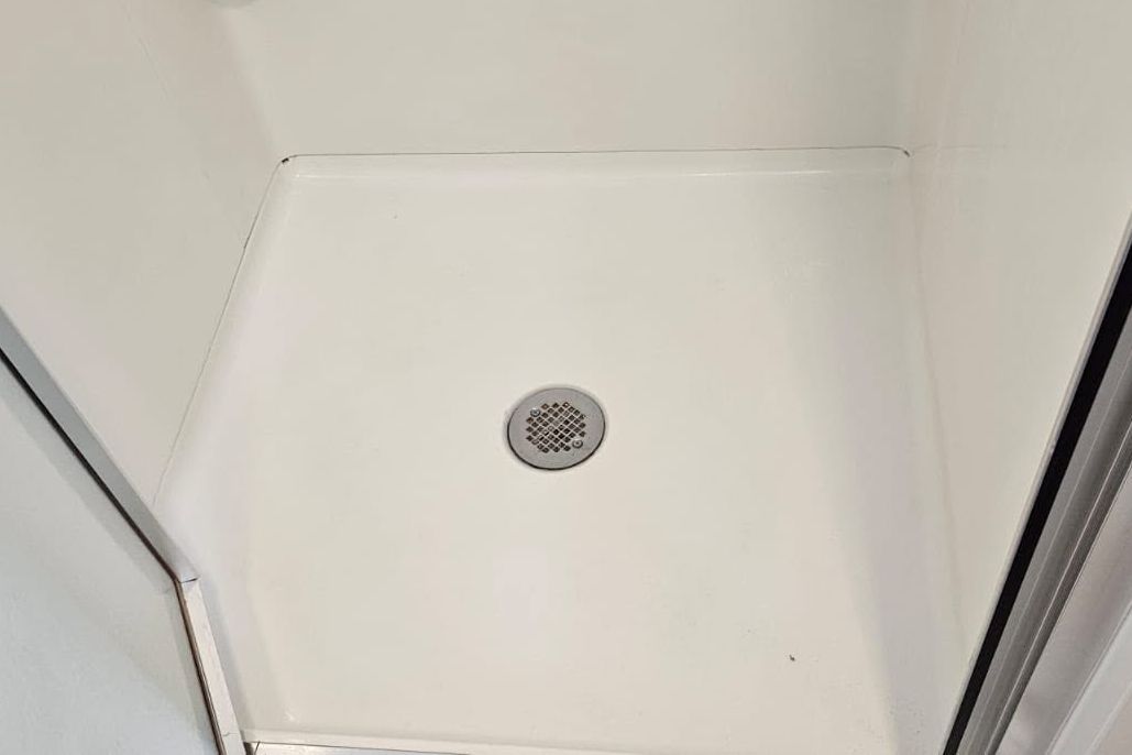 Shower base — after cleaning